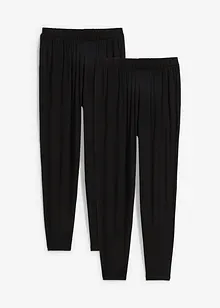 Lot de 2 pantalons en viscose avec taille confortable, bonprix Lot de 2 pantalons en viscose avec taille confortable, bonprix