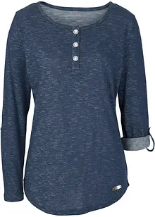 Langarmshirt mit Knopfleiste aus Baumwoll-Mix, bonprix Langarmshirt mit Knopfleiste aus Baumwoll-Mix, bonprix