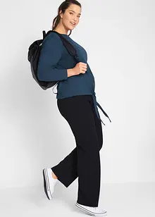 Pantalon droit en jersey avec taille rabattable, bonprix Pantalon droit en jersey avec taille rabattable, bonprix