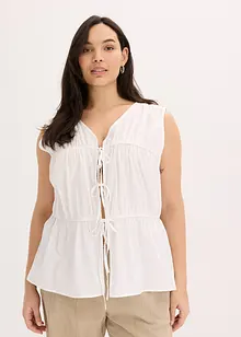 Blouse sans manches à volants et nouettes, bonprix Blouse sans manches à volants et nouettes, bonprix