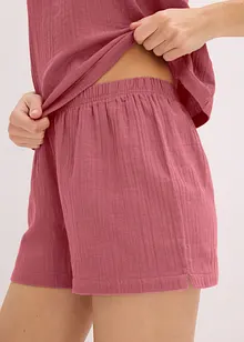 Pyjashort en gaze de coton douce avec top à fines bretelles, bonprix Pyjashort en gaze de coton douce avec top à fines bretelles, bonprix