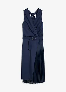 Midikleid in Wickel-Optik mit Plissee-Einsatz, bonprix Midikleid in Wickel-Optik mit Plissee-Einsatz, bonprix