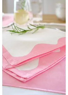 Lot de 2 serviettes de table en coton avec bordure contrastante, bonprix Lot de 2 serviettes de table en coton avec bordure contrastante, bonprix