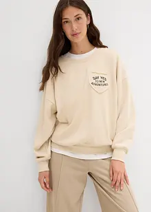 Sweat oversize doux en coton mélangé, bonprix Sweat oversize doux en coton mélangé, bonprix