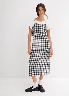 Flanell-Trägerkleid aus reiner Baumwolle, bonprix Flanell-Trägerkleid aus reiner Baumwolle, bonprix