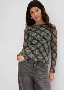 Langarmshirt aus feinem Mesh, bonprix Langarmshirt aus feinem Mesh, bonprix