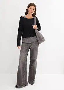 Top und Langarmshirt (2-tlg.Set) aus Jersey, bonprix Top und Langarmshirt (2-tlg.Set) aus Jersey, bonprix