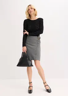 Spitzenbody mit flauschiger Oberfläche, bonprix Spitzenbody mit flauschiger Oberfläche, bonprix