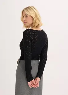 Spitzenbody mit flauschiger Oberfläche, bonprix Spitzenbody mit flauschiger Oberfläche, bonprix