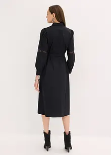 Robe midi en coton avec empiècement dentelle, bonprix Robe midi en coton avec empiècement dentelle, bonprix