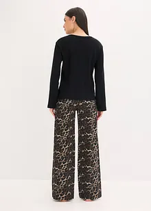Pyjama avec haut côtelé et pantalon ample, bonprix Pyjama avec haut côtelé et pantalon ample, bonprix