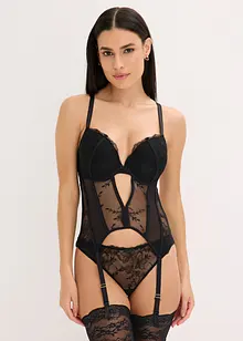 Guêpière à armatures et string avec broderies (ens. 2 pces), bonprix Guêpière à armatures et string avec broderies (ens. 2 pces), bonprix