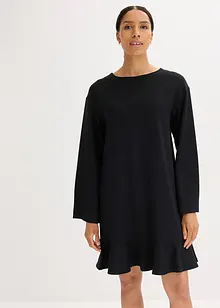 Kurzes Kleid mit Volant aus Punto di Roma, bonprix Kurzes Kleid mit Volant aus Punto di Roma, bonprix