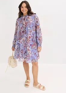 Robe-tunique en mousseline avec col lavallière, bonprix Robe-tunique en mousseline avec col lavallière, bonprix