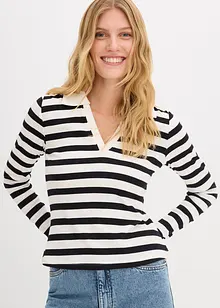 Polo côtelé à manches longues, bonprix Polo côtelé à manches longues, bonprix