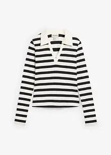 Polo côtelé à manches longues, bonprix Polo côtelé à manches longues, bonprix