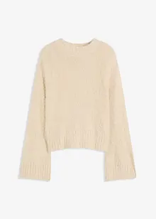 Boxy-Pullover aus flauschigem Federgarn, bonprix Boxy-Pullover aus flauschigem Federgarn, bonprix