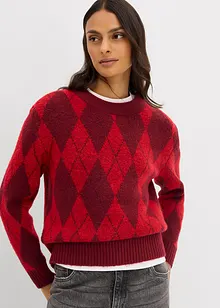 Pull à losanges en fine maille, bonprix Pull à losanges en fine maille, bonprix