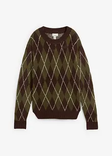 Pull à losanges en fine maille, bonprix Pull à losanges en fine maille, bonprix