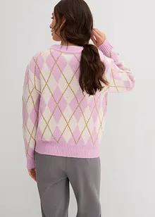 Feinstrickpullover mit Karomuster, bonprix Feinstrickpullover mit Karomuster, bonprix