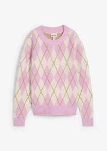 Feinstrickpullover mit Karomuster, bonprix Feinstrickpullover mit Karomuster, bonprix