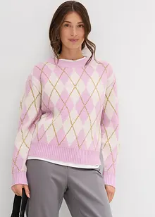 Feinstrickpullover mit Karomuster, bonprix Feinstrickpullover mit Karomuster, bonprix