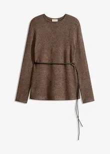T-shirt manches longues en maille avec ceinture à nouer, bonprix T-shirt manches longues en maille avec ceinture à nouer, bonprix