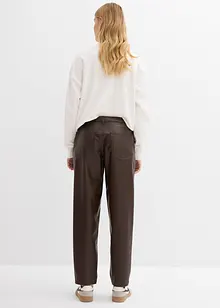 Pantalon barrel enduit, taille mi-haute, bonprix Pantalon barrel enduit, taille mi-haute, bonprix