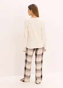 Pyjama avec pantalon tissé doux et pochette cadeau, bonprix Pyjama avec pantalon tissé doux et pochette cadeau, bonprix