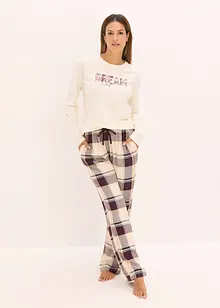 Pyjama avec pantalon tissé doux et pochette cadeau, bonprix Pyjama avec pantalon tissé doux et pochette cadeau, bonprix