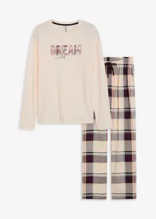 Pyjama avec pantalon tissé doux et pochette cadeau, bonprix Pyjama avec pantalon tissé doux et pochette cadeau, bonprix