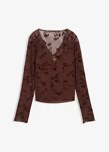 T-shirt manches longues à imprimé floqué, bonprix T-shirt manches longues à imprimé floqué, bonprix