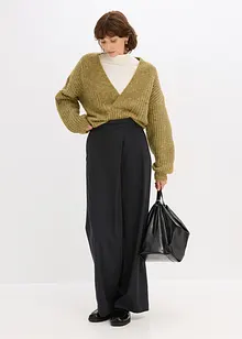 Pantalon de tailleur large en viscose mélangée, bonprix Pantalon de tailleur large en viscose mélangée, bonprix