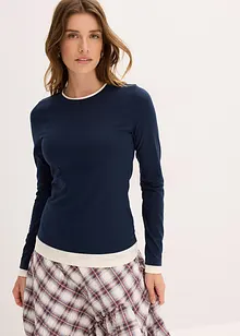 T-shirt manches longues en coton mélangé, bonprix T-shirt manches longues en coton mélangé, bonprix