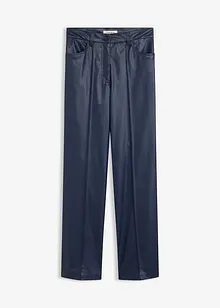 Pantalon large enduit avec passepoil, bonprix Pantalon large enduit avec passepoil, bonprix
