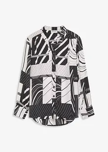 Chemisier en satin avec passepoils contrastants, bonprix Chemisier en satin avec passepoils contrastants, bonprix