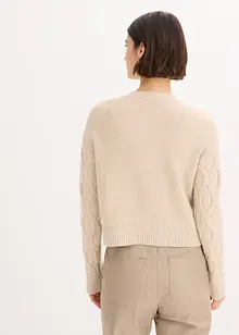 Veste bomber en maille torsadée avec laine, bonprix Veste bomber en maille torsadée avec laine, bonprix