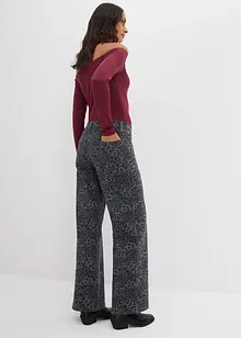 Pantalon large en twill imprimé léopard, bonprix Pantalon large en twill imprimé léopard, bonprix