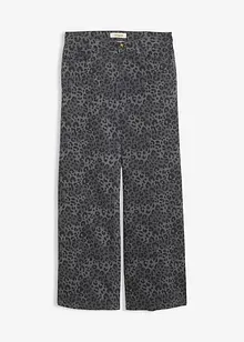 Pantalon large en twill imprimé léopard, bonprix Pantalon large en twill imprimé léopard, bonprix
