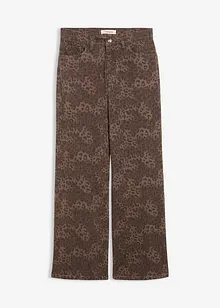 Pantalon large en twill imprimé léopard, bonprix Pantalon large en twill imprimé léopard, bonprix