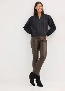 Bluse aus Baumwolle mit Spitzen-Details, bonprix Bluse aus Baumwolle mit Spitzen-Details, bonprix