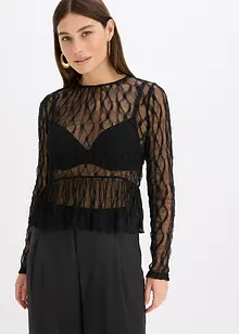 T-shirt manches longues en dentelle, bonprix T-shirt manches longues en dentelle, bonprix