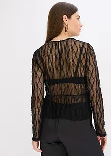 T-shirt manches longues en dentelle, bonprix T-shirt manches longues en dentelle, bonprix