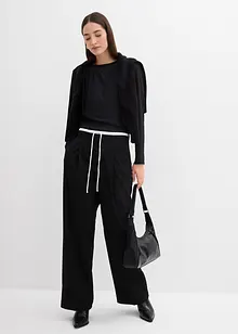 Pantalon large en viscose mélangée, bonprix Pantalon large en viscose mélangée, bonprix