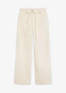 Pantalon large en velours côtelé avec ceinture à nouer, bonprix Pantalon large en velours côtelé avec ceinture à nouer, bonprix