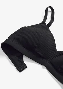 Gepolstertes Bralette ohne Bügel aus gerippter Bio-Baumwolle, bonprix Gepolstertes Bralette ohne Bügel aus gerippter Bio-Baumwolle, bonprix