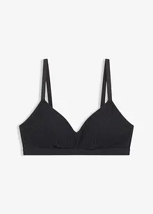 Gepolstertes Bralette ohne Bügel aus gerippter Bio-Baumwolle, bonprix Gepolstertes Bralette ohne Bügel aus gerippter Bio-Baumwolle, bonprix