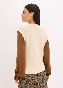 Pull sans manches en coton mélangé, bonprix Pull sans manches en coton mélangé, bonprix