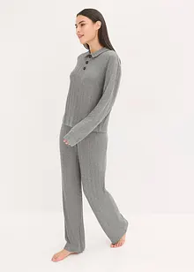 Weit geschnittener Loungewear Hausanzug aus weicher Rippe, bonprix Weit geschnittener Loungewear Hausanzug aus weicher Rippe, bonprix