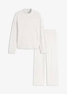 Weit geschnittener Loungewear Hausanzug aus weicher Rippe, bonprix Weit geschnittener Loungewear Hausanzug aus weicher Rippe, bonprix
